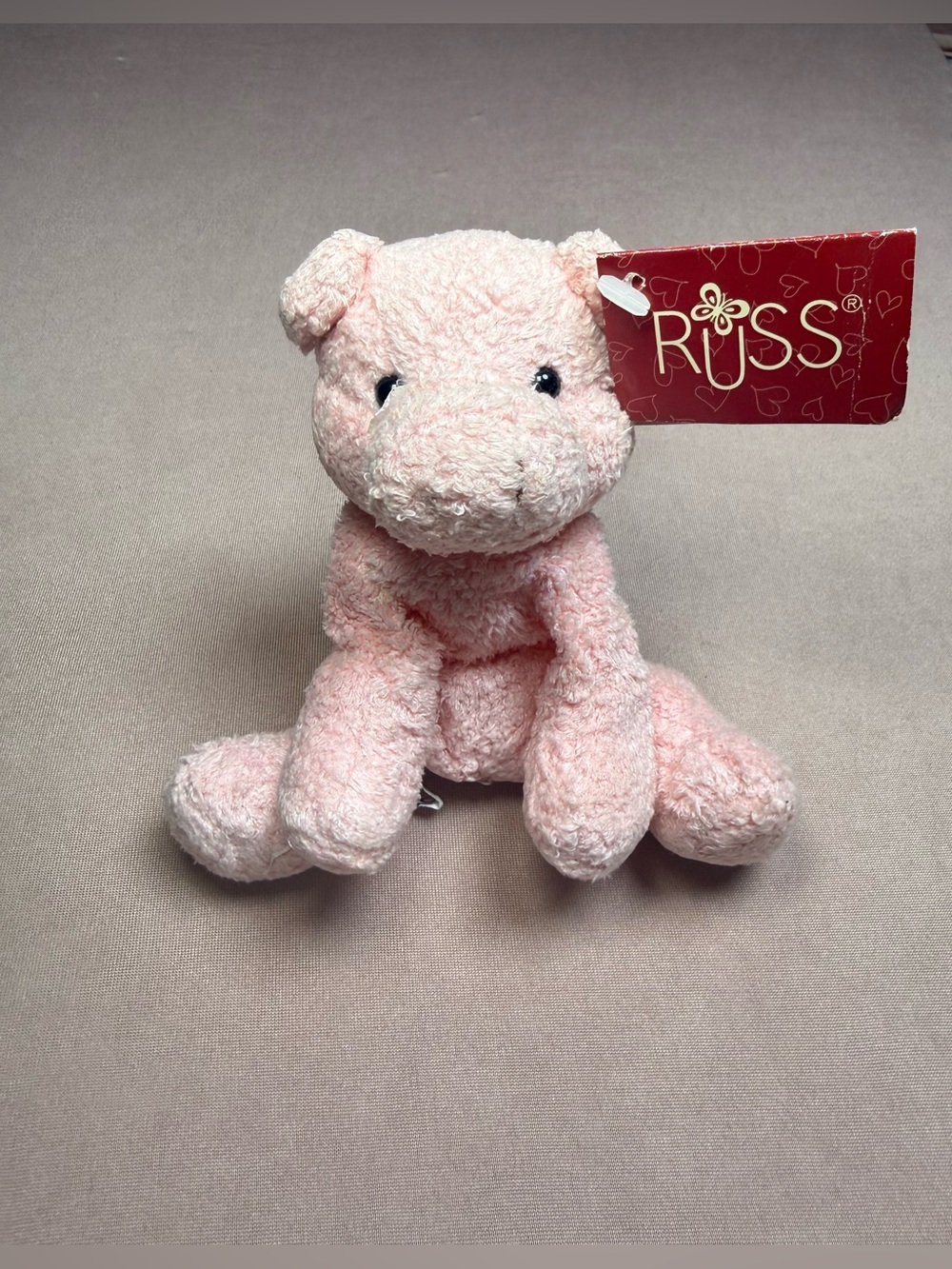 Russ Berrie Luv Pets Perky Pig Plush 5” Pink Mini Beanie Toy Collectable NWT